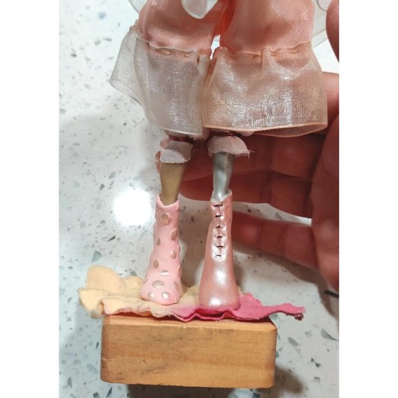 Hand Crafted Fairy Bug Lady Figure Tulle Clay Head Mismatched Frankensteined Art - Picture 9 of 15